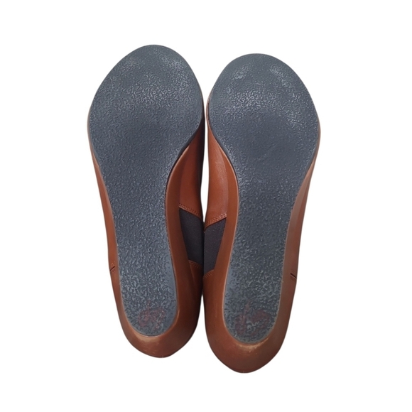 ANYI LU Peeptoe Wedge Booties Size 40 EU/ 9.5 US Brown Leather Made In Italy - Picture 9 of 12